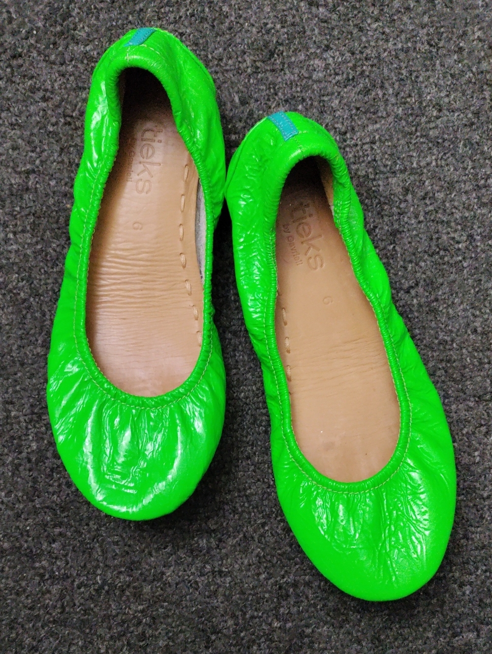 Tieks Bright Green Patent Leather Ballet Flats